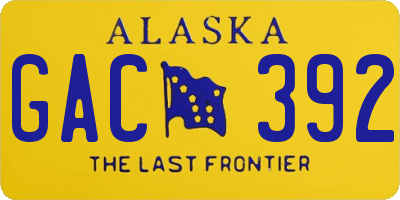 AK license plate GAC392