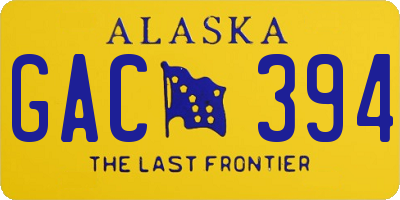 AK license plate GAC394