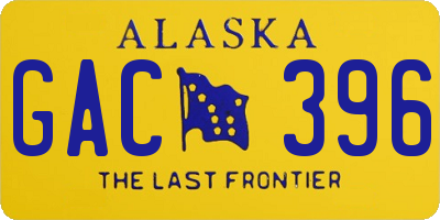 AK license plate GAC396