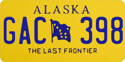 AK license plate GAC398