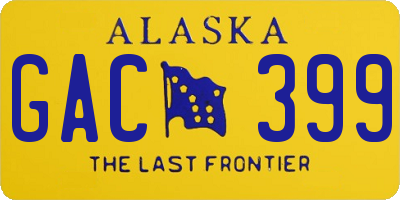 AK license plate GAC399