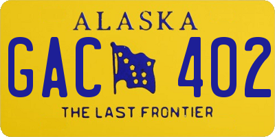 AK license plate GAC402