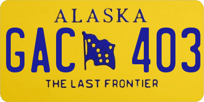 AK license plate GAC403