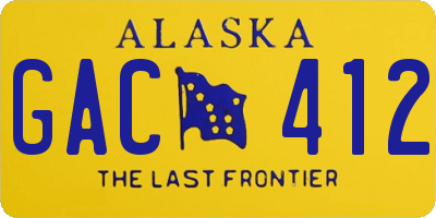AK license plate GAC412