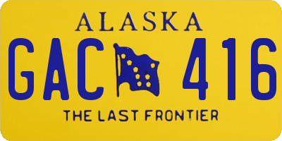 AK license plate GAC416