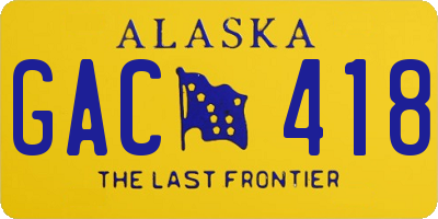 AK license plate GAC418