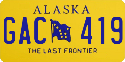 AK license plate GAC419