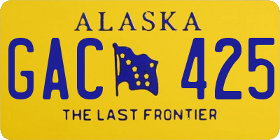 AK license plate GAC425