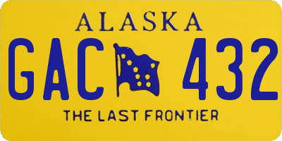 AK license plate GAC432