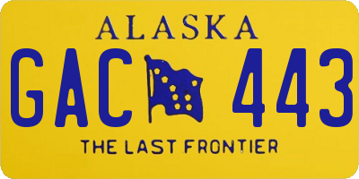 AK license plate GAC443