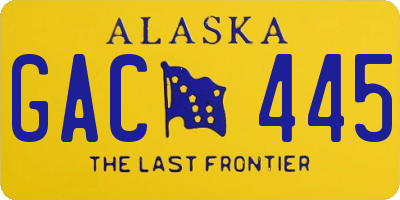 AK license plate GAC445