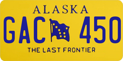 AK license plate GAC450