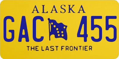 AK license plate GAC455