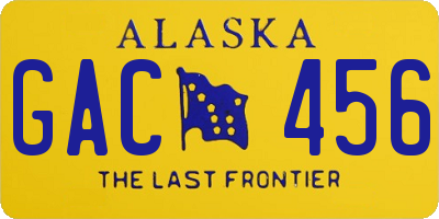 AK license plate GAC456