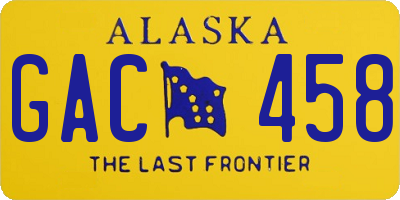 AK license plate GAC458