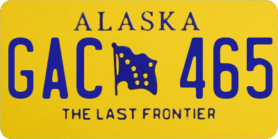 AK license plate GAC465