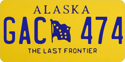 AK license plate GAC474