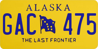 AK license plate GAC475