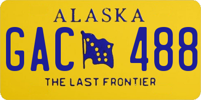 AK license plate GAC488