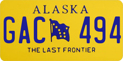 AK license plate GAC494