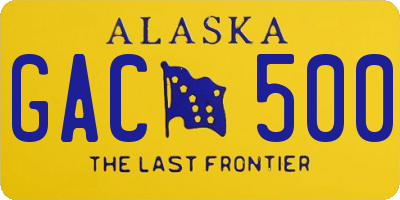 AK license plate GAC500