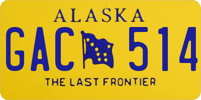 AK license plate GAC514