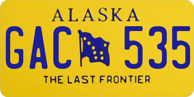 AK license plate GAC535