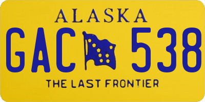 AK license plate GAC538