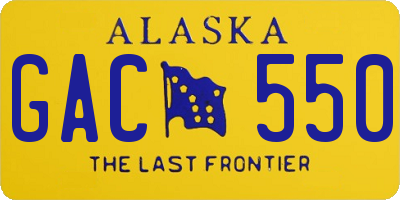 AK license plate GAC550