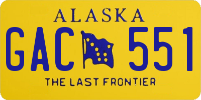 AK license plate GAC551