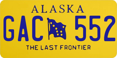 AK license plate GAC552