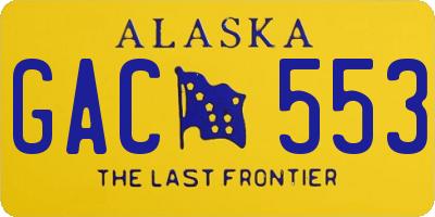 AK license plate GAC553