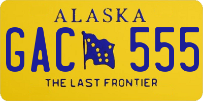 AK license plate GAC555