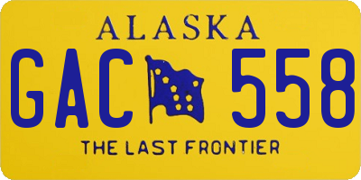 AK license plate GAC558