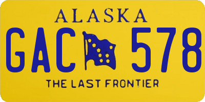 AK license plate GAC578