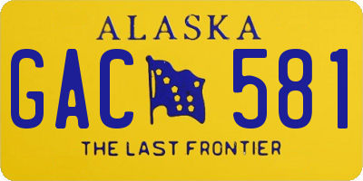 AK license plate GAC581