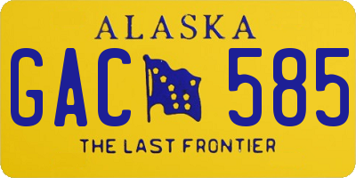 AK license plate GAC585