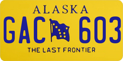 AK license plate GAC603