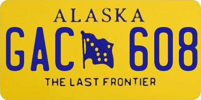 AK license plate GAC608