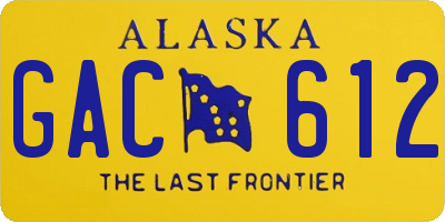 AK license plate GAC612