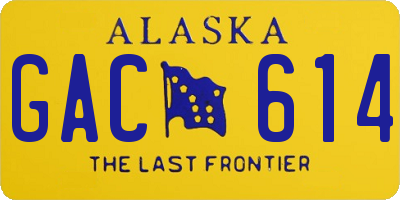 AK license plate GAC614