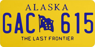 AK license plate GAC615