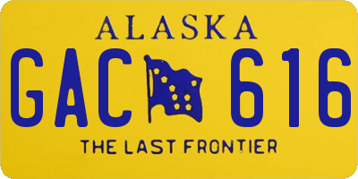AK license plate GAC616