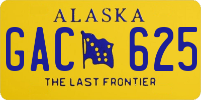 AK license plate GAC625