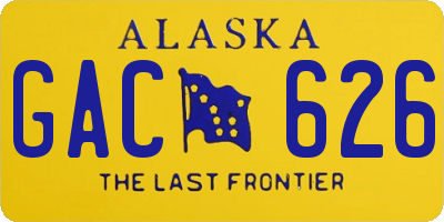 AK license plate GAC626