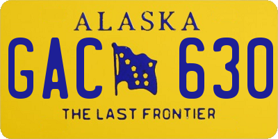 AK license plate GAC630