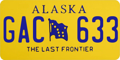 AK license plate GAC633