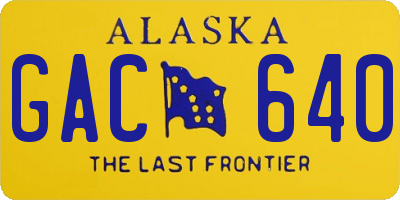 AK license plate GAC640