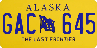 AK license plate GAC645