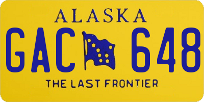 AK license plate GAC648